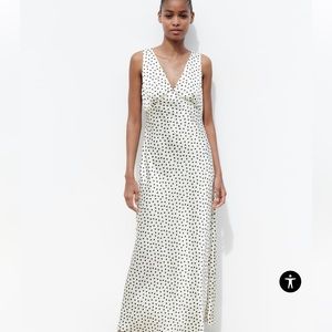Women Zara POLKA DOT CAMISOLE DRESS